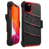 Zizo Bolt katonai minősítésű ütésálló tok iPhone 11 Pro Max övcsipesszel + üvegfólia fekete-piros thumbnail
