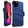 Zizo Bolt katonai minősítésű ütésálló tok iPhone 11 Pro övcsipesszel + üvegfólia kék-fekete thumbnail