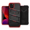Zizo Bolt katonai minősítésű ütésálló tok iPhone 11 Pro övcsipesszel + üvegfólia fekete-piros thumbnail