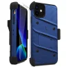 Zizo Bolt katonai minősítésű ütésálló tok iPhone 11 övcsipesszel + üvegfólia kék-fekete thumbnail
