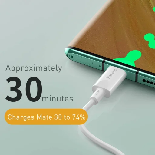 Baseus Xiaobai Type-C gyorstöltő kábel 100W(20V/5A) 1.5m fehér - 4