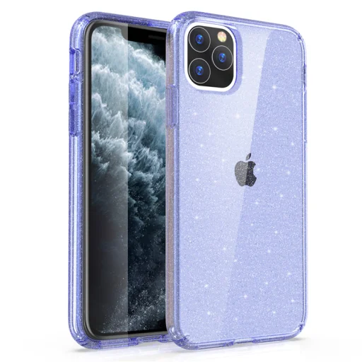 SMD glitter TPU tok iPhone 11 Pro áttetsző lila - 1