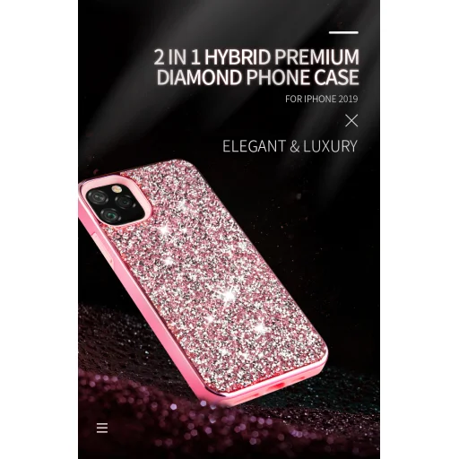 SMD glitter diamond tok iPhone 11 rózsaszín - 6