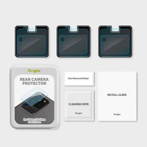 Ringke Invisible Defender 0.25 mm kameralencse védő üvegfólia Samsung S20 Ultra 3 db (IGSG0018) - 9