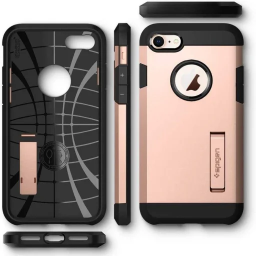 iPhone 7/8/SE 2020/ SE 2022 Spigen Tough Armor 2 tok kihajtható támasszal Blush Gold színben - 2
