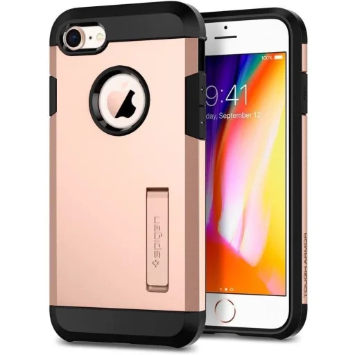 iPhone 7/8/SE 2020/ SE 2022 Spigen Tough Armor 2 tok kihajtható támasszal Blush Gold színben - 1