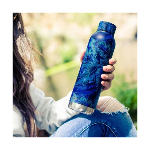 Quokka Solid vákum szigetelt vizesüveg, rozsdamentes acél kulacs 630 ml deep jungle - 5