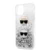 Karl Lagerfeld Liquid Glitter Hearts tok iPhone 11 Pro átlátszó ezüst flitterrel thumbnail
