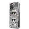 Karl Lagerfeld Liquid Glitter Hearts tok iPhone 11 Pro átlátszó ezüst flitterrel thumbnail