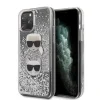 Karl Lagerfeld Liquid Glitter Hearts tok iPhone 11 Pro átlátszó ezüst flitterrel thumbnail