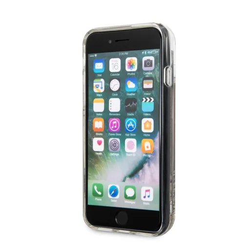 iPhone 7/8/SE 2020/SE 2022 Guess GUHCI8GLHREGO Liquid Glitter Hearts tok arany-piros - 4