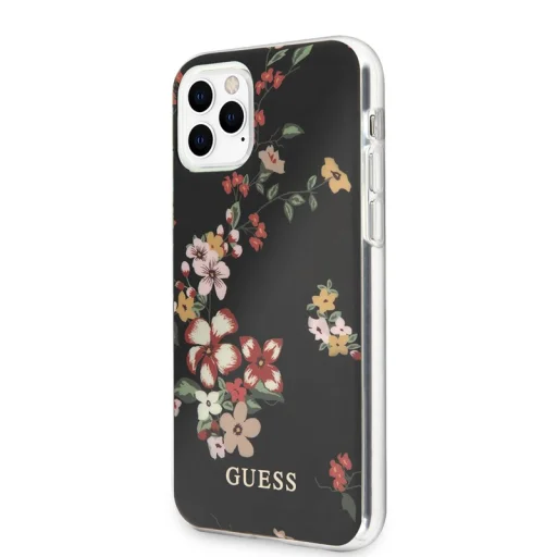Guess Flower N4 virágmintás tok iPhone 11 Pro Max fekete - 7