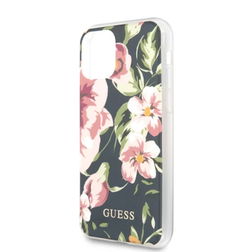 iPhone 11 Guess Flower N3 virágmintás tok tengerészkék - 6