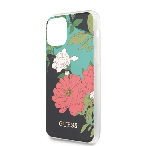 Guess Flower N1 virágmintás tok iPhone 11 Pro Max fekete - 6