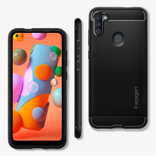 Spigen Rugged armor tok Samsung A11 matt fekete - 2