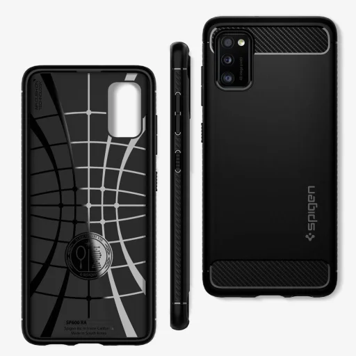 Spigen Rugged armor tok Samsung A41 matt fekete (ACS00875) - 8