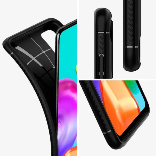 Spigen Rugged armor tok Samsung A41 matt fekete (ACS00875) - 10
