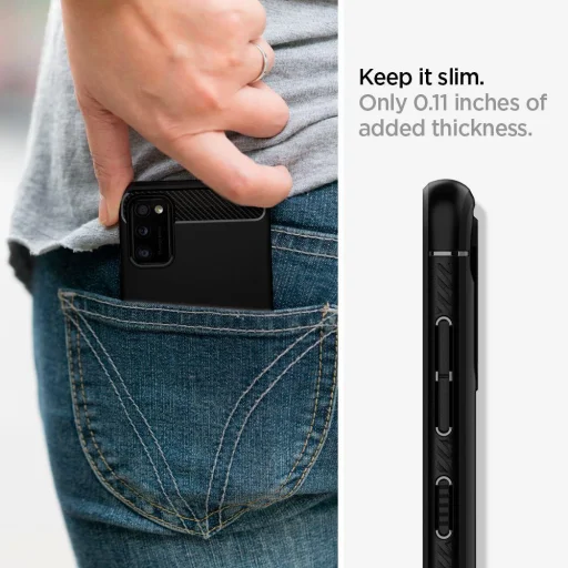 Spigen Rugged armor tok Samsung A41 matt fekete (ACS00875) - 13