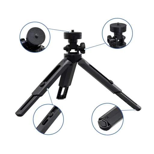 Mini Tripod telefontartó állvány selfie bot és GoPro tartó fekete - 8