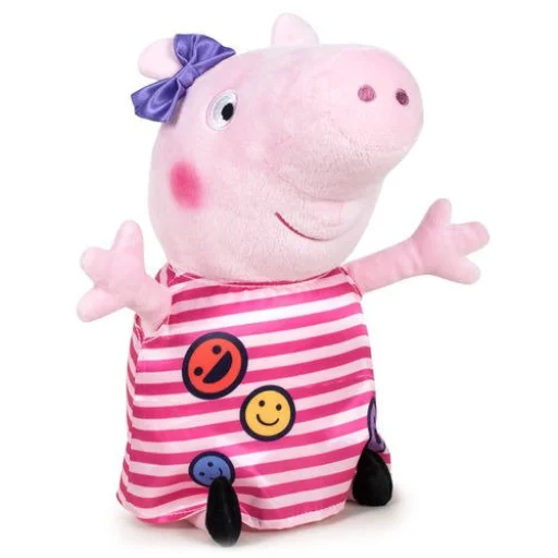 Peppa Malac csíkos ruhás plüssfigura 20 Cm - 1