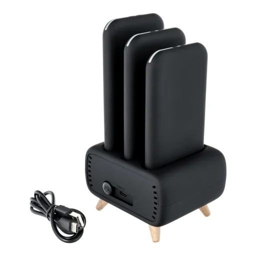 3in1 dokkoló állomás 3x 8000 mAh powerbankkal fekete - 7