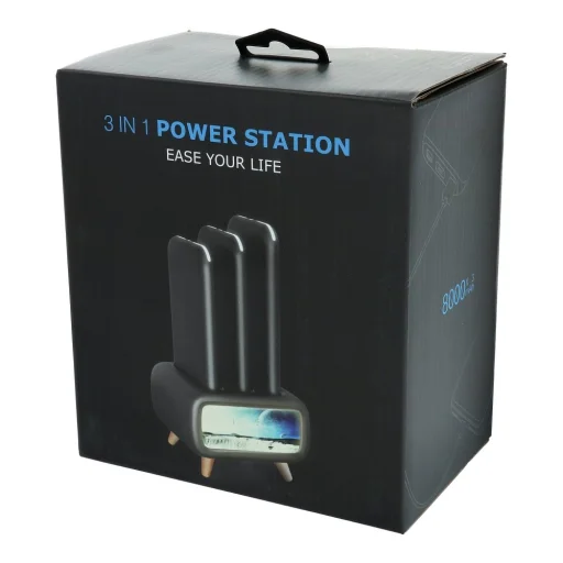 3in1 dokkoló állomás 3x 8000 mAh powerbankkal fekete - 9