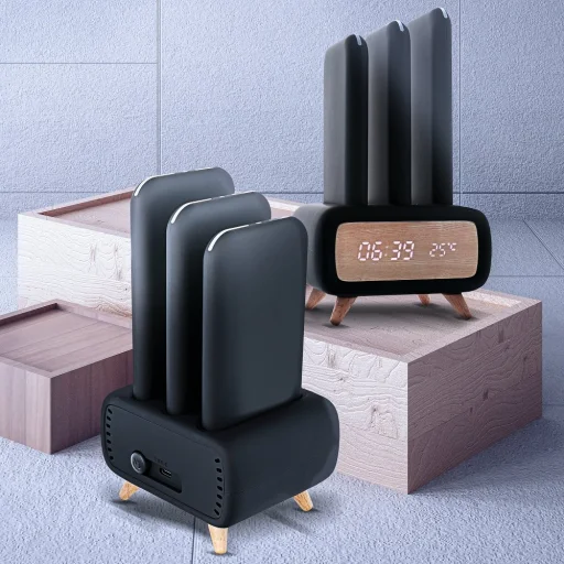 3in1 dokkoló állomás 3x 8000 mAh powerbankkal fekete - 4