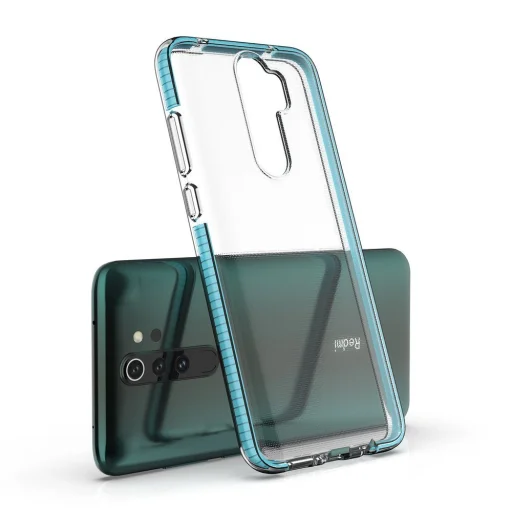 Spring átlátszó TPU tok színes kerettel Xiaomi Redmi Note 8 Pro menta - 2