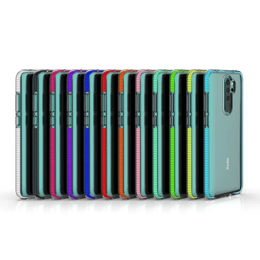Spring átlátszó TPU tok színes kerettel Xiaomi Redmi Note 8 Pro menta - 5