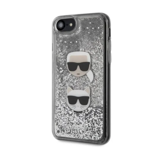 iPhone 7/8/SE 2020/SE 2022 Karl Lagerfeld Karl Choupette Glitter tok ezüst - 2