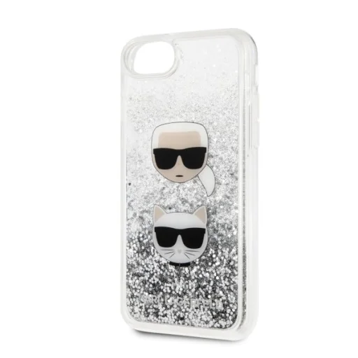 iPhone 7/8/SE 2020/SE 2022 Karl Lagerfeld Karl Choupette Glitter tok ezüst - 5