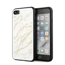 iPhone 7/8/SE 2020/SE 2022 Guess Glitter GUHCI8MGGWH Marble Glass tok fehér