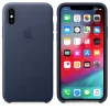 Apple gyári bőr tok Apple iPhone X/XS Midnight Blue színben (MRWN2ZM/A) thumbnail