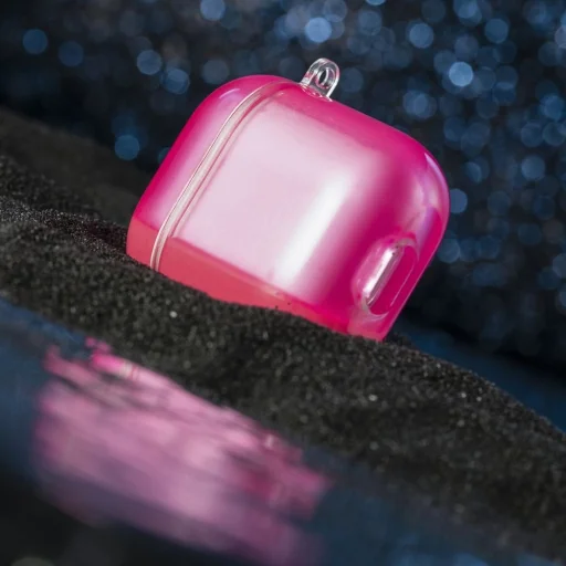 Kingxbar Galaxy Nightlow lumineszkláló Airpods 1/2 tok pink színben - 2