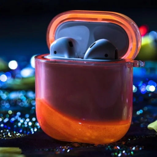 Kingxbar Galaxy Nightlow lumineszkláló Airpods 1/2 tok pink színben - 8