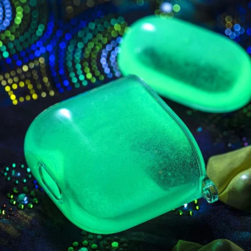 Kingxbar Galaxy Nightlow lumineszkláló Airpods 1/2 tok pink színben - 7