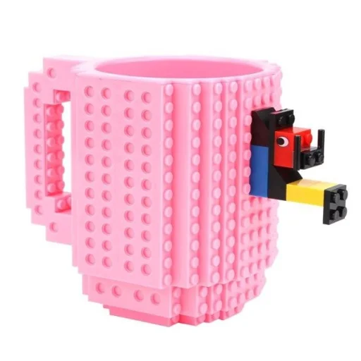 LEGO mintájú 350 ml bögre építőelemmel rózsaszín - 1