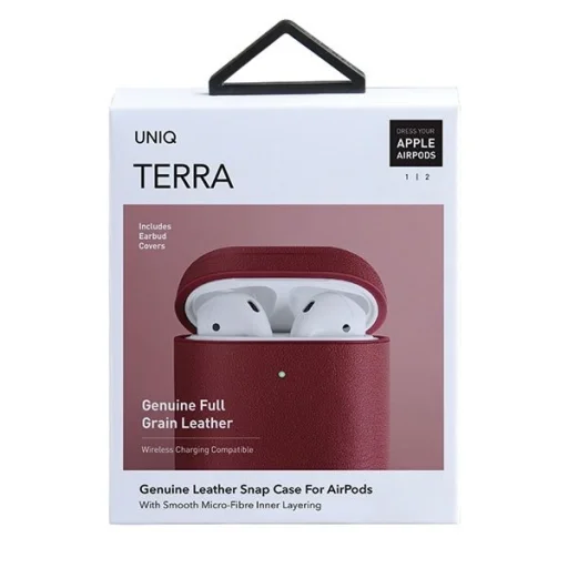UNIQ Terra AirPods 1/2 bőr tok piros - 6