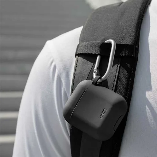 UNIQ Vencer AirPods 1/2 szilikon tok karabinerrel burgundy - 4