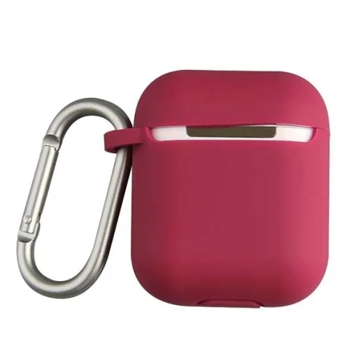 UNIQ Vencer AirPods 1/2 szilikon tok karabinerrel burgundy - 3