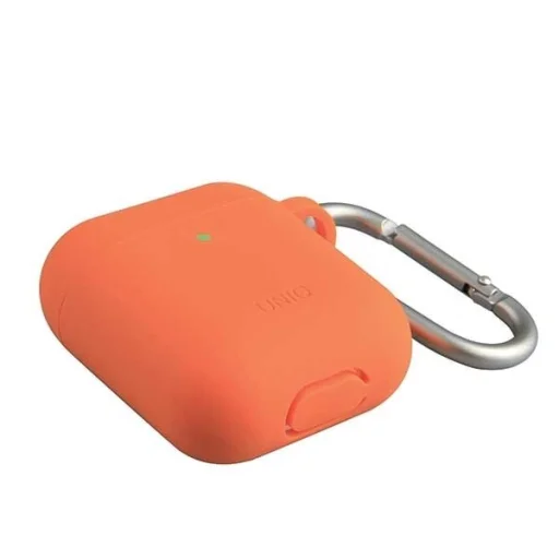 UNIQ Vencer AirPods 1/2 szilikon tok karabinerrel narancssárga - 4