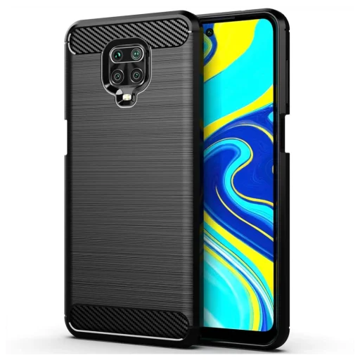 Szénszál mintájú TPU tok Xiaomi Redmi Note 9S fekete - 1