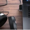 Baseus Multifunkciós laptop állvány HUB USB Typ C - USB 3.0 / RJ45 / 3.5mm mini jack / HDMI / USB Typ C / Thunderbolt 3 Macbook Pro szürke (CAHUB-AJ0G) thumbnail