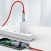 Baseus világító nylon harisnyázott USB TYPE-C - Lightning kábel 18W 480Mbps 1m piros (CATLYY-09) thumbnail