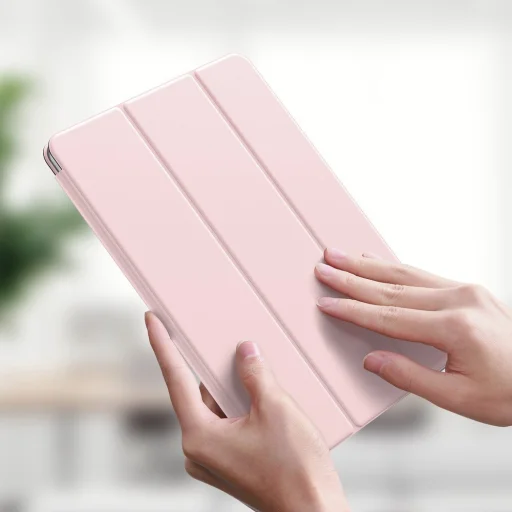 Baseus Simplism Tri-fold mágneses keret nélküli Smart Sleep tok iPad Pro 12,9' 2020 pink (LTAPIPD-FSM04) - 6