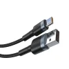 USB/USB-Type C/ Lightning kábel 18W 2,4A 480 Mbps 1,2m szürke Baseus Cafule Nylon harisnyázott (CATKLF-ELG1) thumbnail