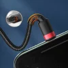 Baseus Cafule Nylon harisnyázott USB/USB-Type C/ Lightning kábel 18W 2,4A 480 Mbps 1,2m piros (CATKLF-EL91) thumbnail