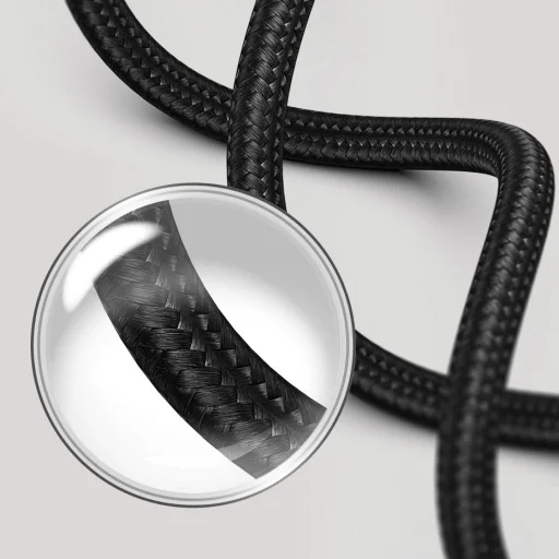 Baseus Cafule Nylon harisnyázott USB/USB-Type C/ Lightning kábel 18W 2,4A 480 Mbps 1,2m piros (CATKLF-EL91) - 15