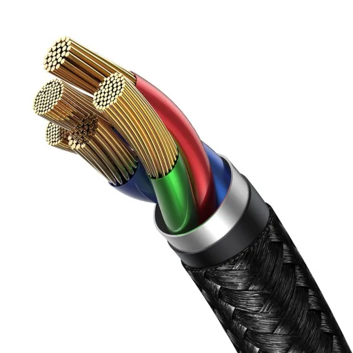 Baseus Cafule Nylon harisnyázott USB/USB-Type C/ Lightning kábel 18W 2,4A 480 Mbps 1,2m piros (CATKLF-EL91) - 4