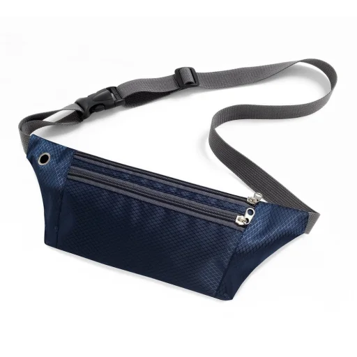 Univerzális futó övtáska fülhallgató kivezetéssel kék - 2